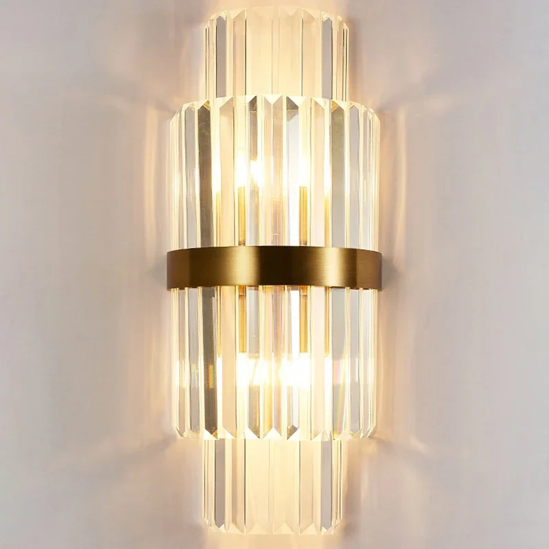 

Crystal LED Wall Lamp Modern Light Luxury Wall Light Gold Bedside Sconces Indoor Lighting Home Decor Living Room Bedroom Stairs