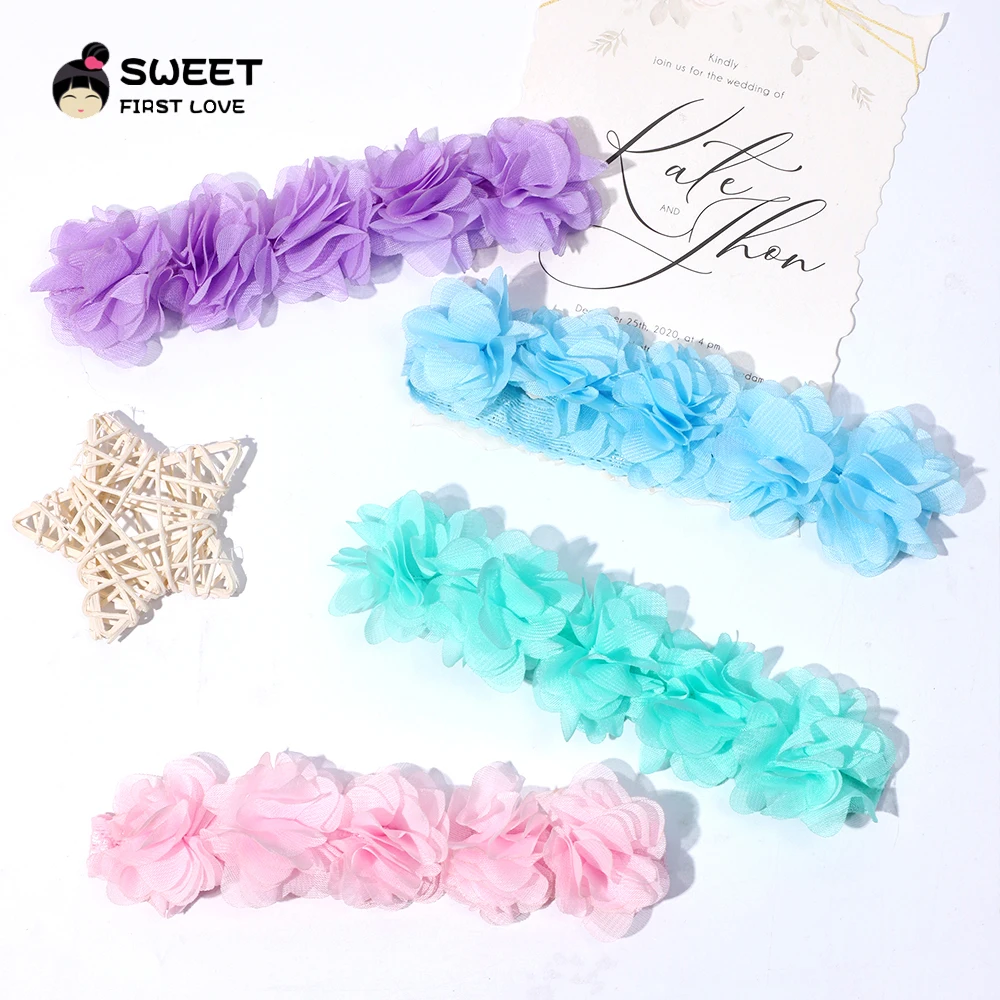 Baby Girls Headbands Chiffon Flower Soft Stretchy Hair Band Hair Accessories for Baby Girls Newborns Infants Toddlers and Kids M