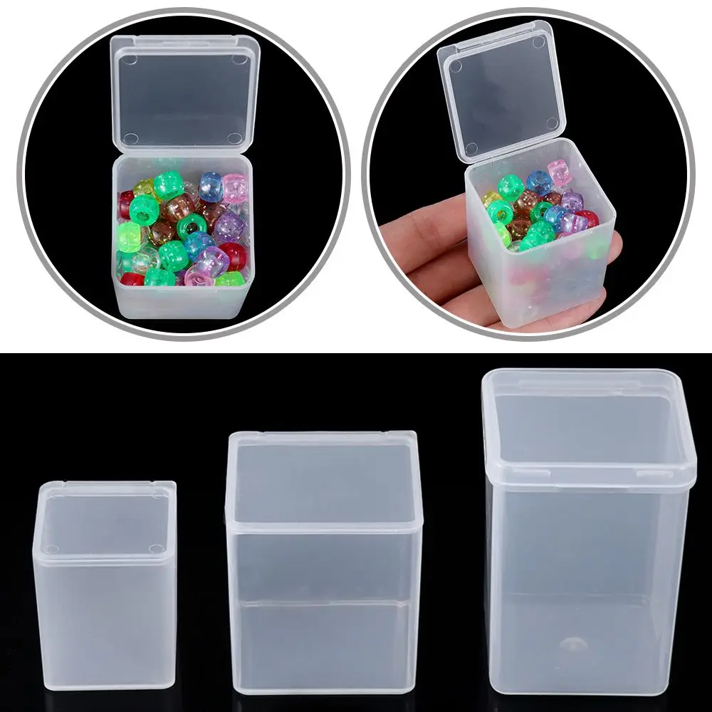 1Pcs Transparent Plastic Beads Storage Box Small Items Crafts Hardware Container Pill Chip Box Jewelry Organizer Case