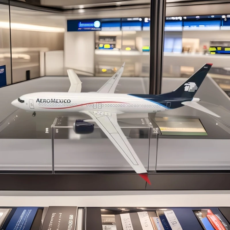 1:85 Scale Aircraft B737max Mexico Airways 47cm Resin Plane Model Diecast Airplane For Aviation Fun Souvenir Collection Gift