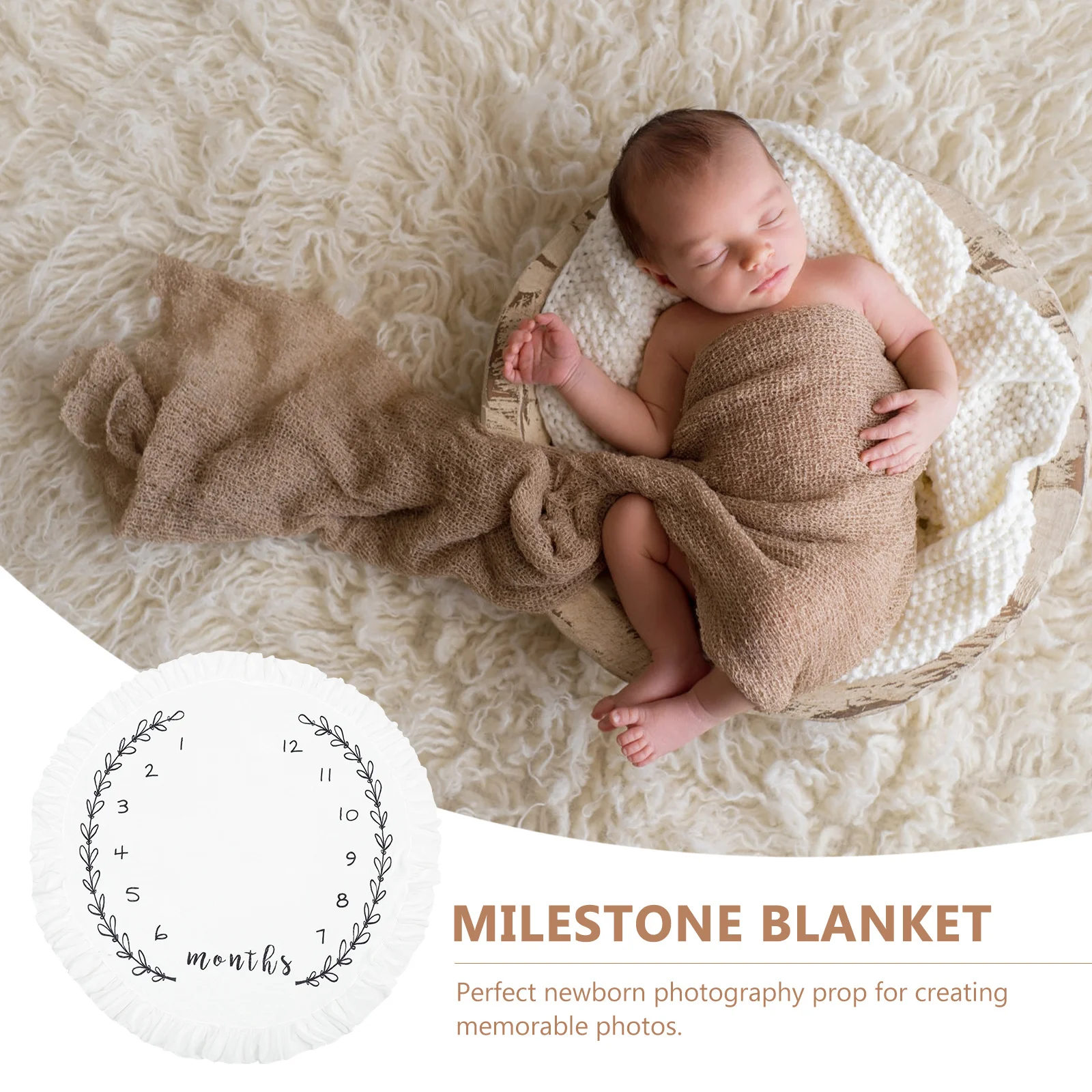 

Детское одеяло большого размера, моющийся фотофон для ежемесячного отслеживания роста, декор для фотосъемки новорожденных