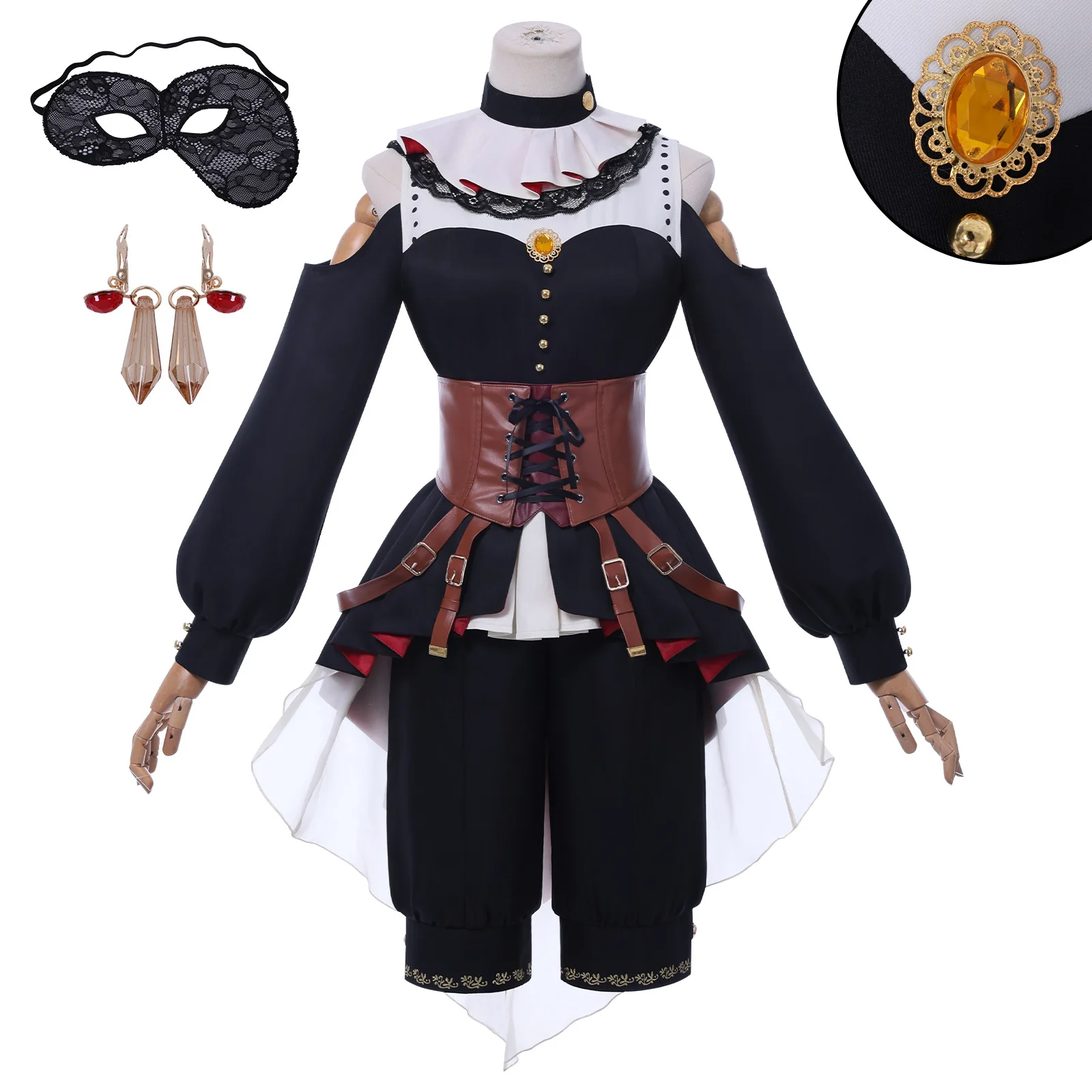 Disfraz de Anime Misumi Uika, disfraz de BanG Dream, uniforme gótico de Lolita para adultos, peluca, traje de personaje, uniforme de Carnaval para mujer