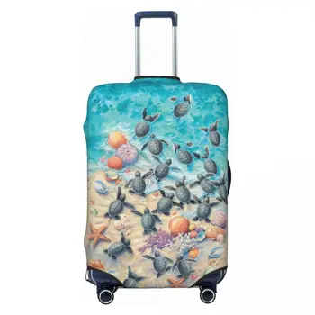 Custom Race to Safety Meeres schildkröte Koffer abdeckung Staub dichte Gepäck abdeckungen Schutz für 18-32 Zoll