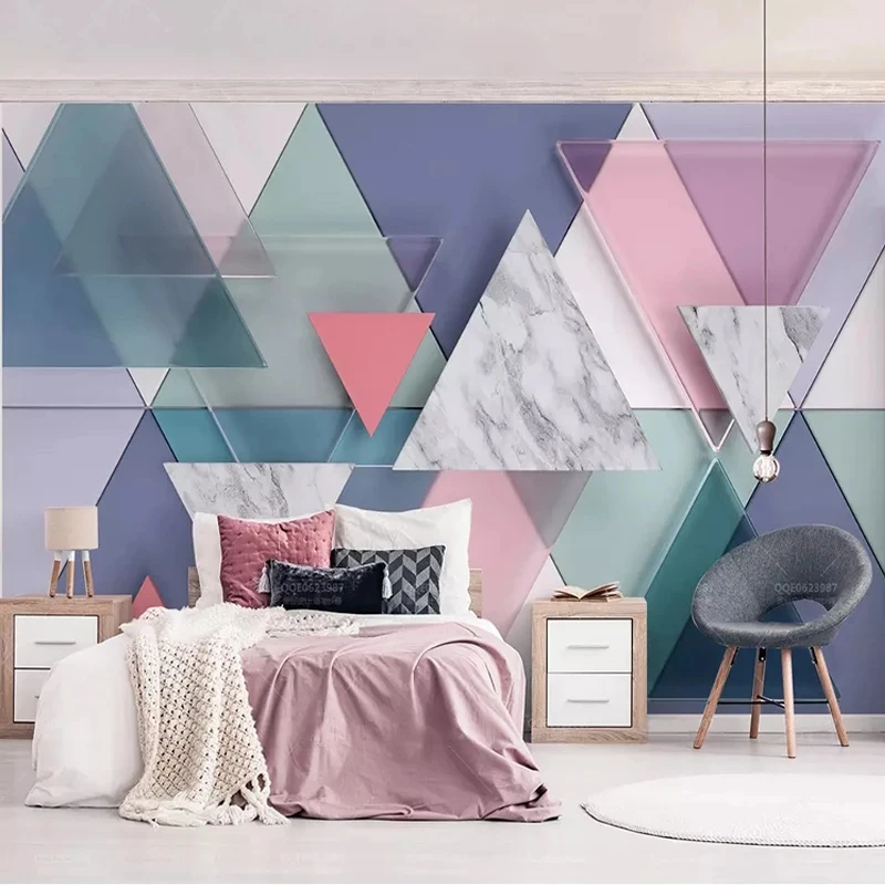 Customized Photo Modern 3D Marble Geometry Mural Bedroom Abstract Art Wallpaper Living room sofa TV background wall restaurant