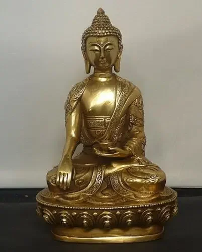 Arts Crafts Copper Elaborate Tibetan Buddhis shakyamuni brass buddha statue animal sculpture Handicraft home decoration