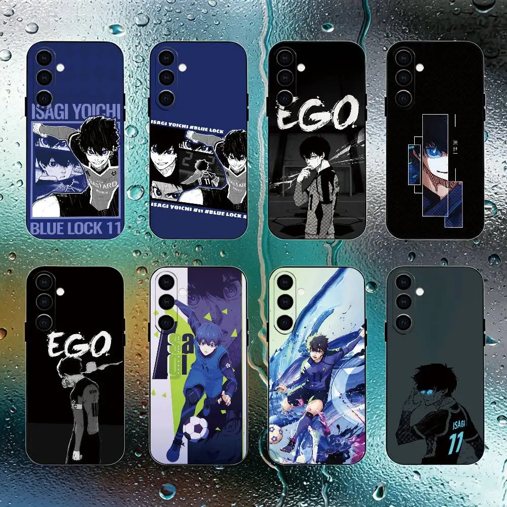 Blue Lock Isagi Yoichi Phone Case For Samsung Galaxy A73,A72,A71,A70,A53,A52,A51,Soft Silicone Black Cover