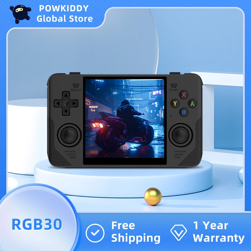 POWKIDDY New RGB30 Retro Open Source Pocket Game Console 4.0 Inch IPS Screen Support WiFi5G/Bluetooth/HDMI Cheap Christmas Gifts