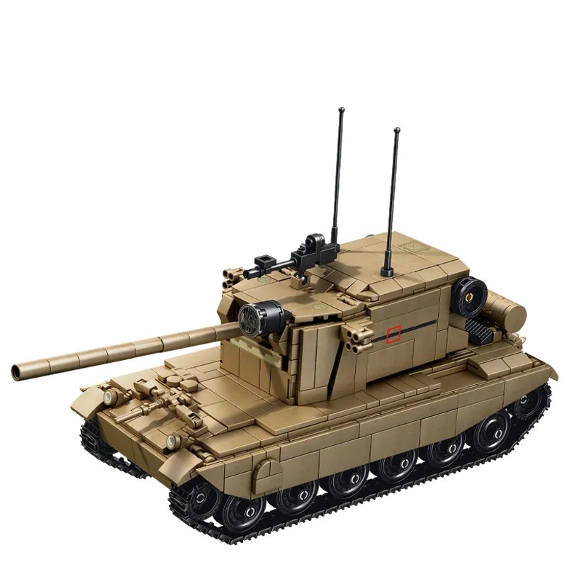 World War Army Military Soldiers FV4005 Tank Destroyer Assemble Building Blocks Bricks Detailed Education Model DIY Toys
