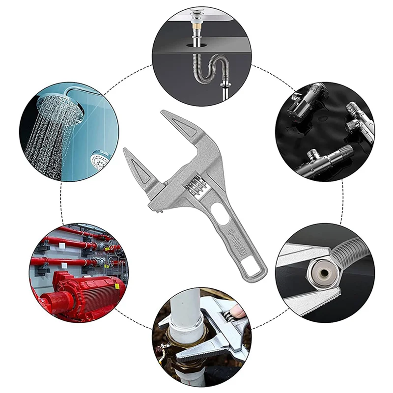 A98E-3X Adjustable Wrenches 6-68Mm Wide Jaw Wrench Bathroom Wrench Hand Tools For Tightening Or Loosening Nuts And Bolts