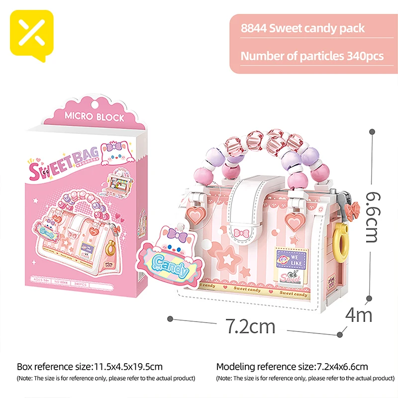 Cartoon Sweet Bag DIY Decoration Blocks Home Decoration Model Building Blocks Toys Assembly Toy Girls Children Christmas Gifts