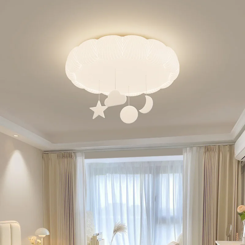 Imagem -04 - Modernas Lâmpadas de Teto Led Quente para Quarto de Criança Luzes do Quarto Concha Nuvem Estrela Decoração Pingente Romântico Quarto do Bebê Menina Menino