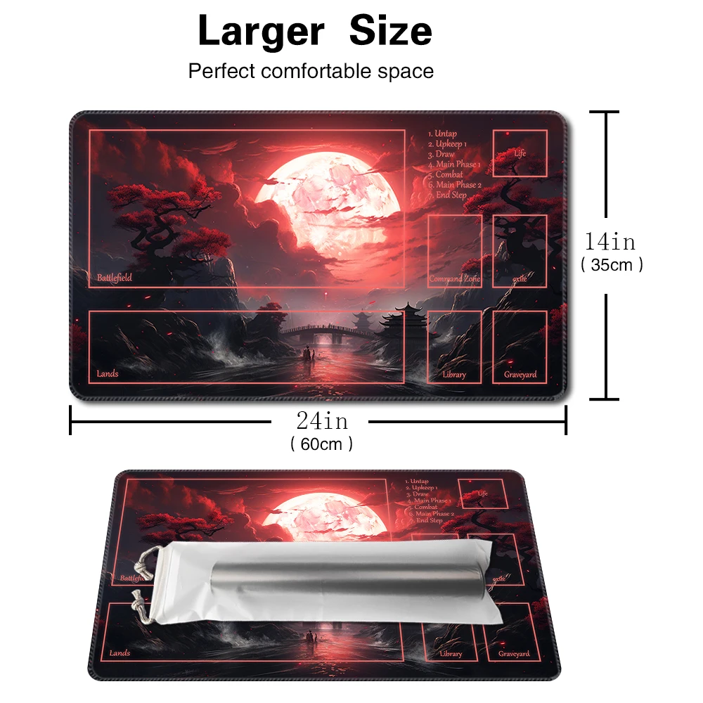 Blood Moon Secrets   - Board Game TCG Playmat Table Mat Game Size 60X35 CM Mousepad Compatible for MTG CCG