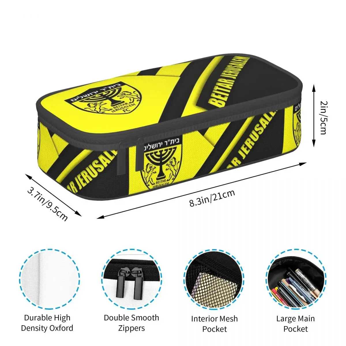 Personalizowane piłkarskie piórniki Beitar Jerusalem FC dla szkół piłkarskich, dla dziewcząt i chłopców, duża pojemność, etui na ołówki, artykuły papiernicze dla uczniów. — zdjęcie produktu 5