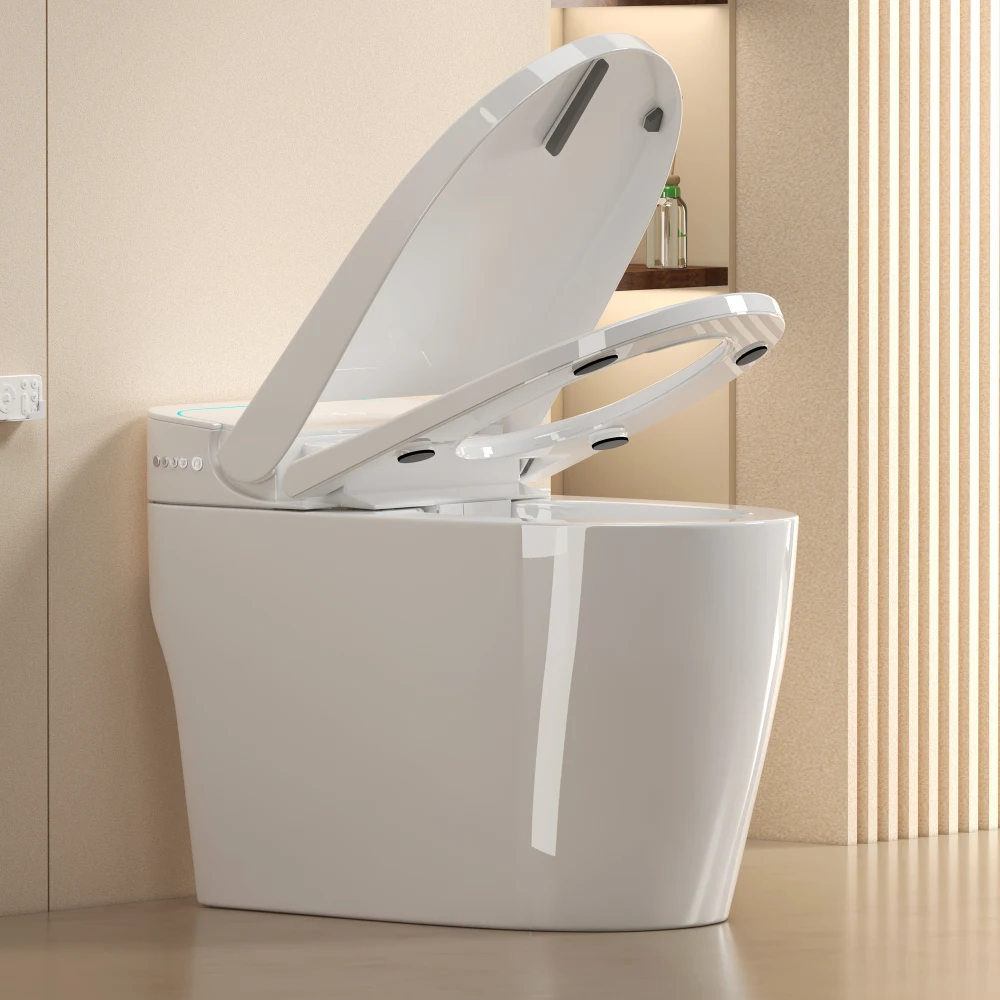 Unique Smart Toile, One Piece Toilet with Bidet Built In,Intelligent Toilet Auto Open/Close Seat. Bidet toilet with Dryer and Warm Water.Gray