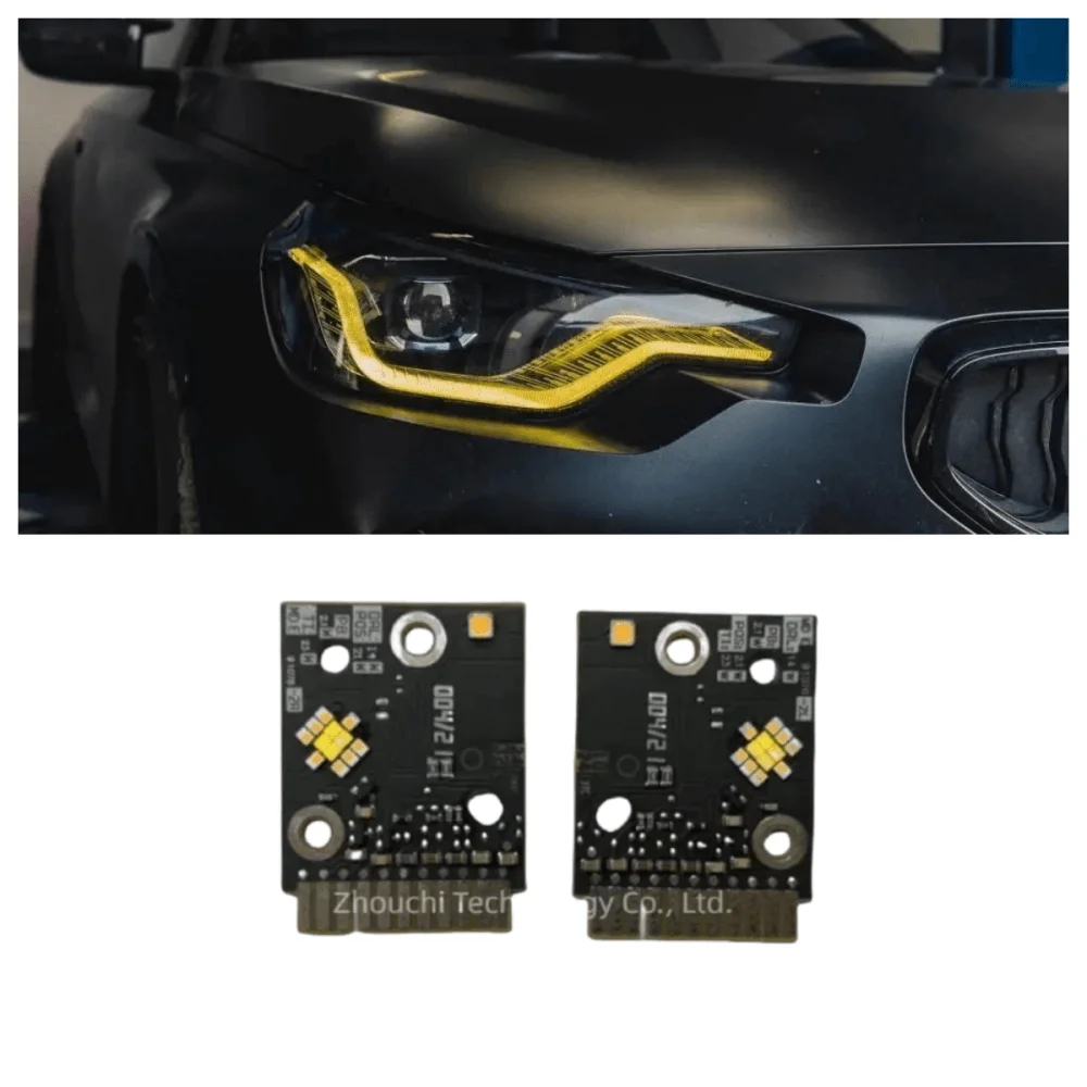 

Желтая автомобильная плата DRL для BMW 2 серии 2022 2023 M2 LCI G42 G87 M240i CSL Светодиодные дневные ходовые огни Модуль указателя поворота Angel Eyes