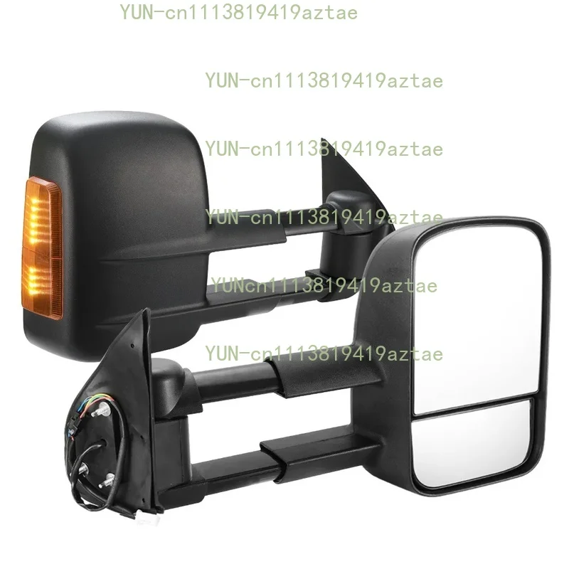Black Manually Fold Extendable Towing Side Mirrors for Pickup Truck 2005 2015 Heavy Duty Replacement Left Right Pair for Towing