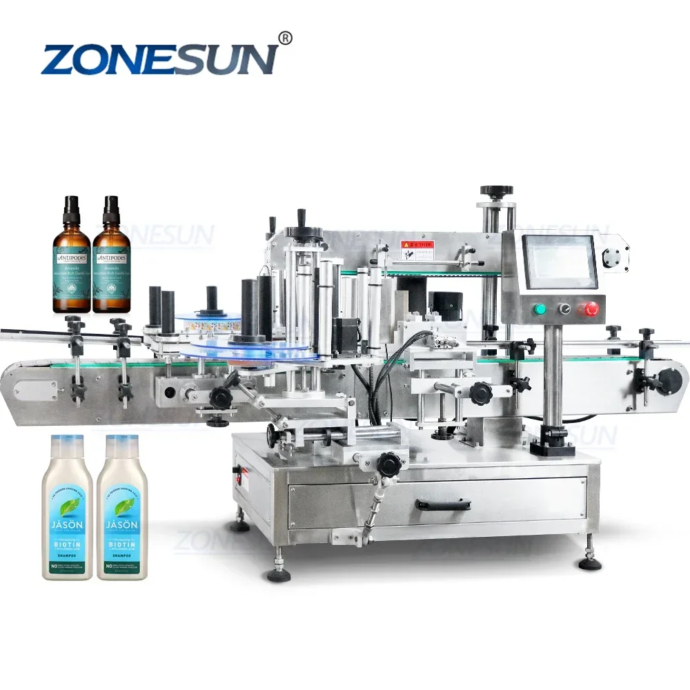 ZON ESUN ZS-TB300N Automatic Sticker Desktop Double Side Round Flat Square Bottles Labeling Machine