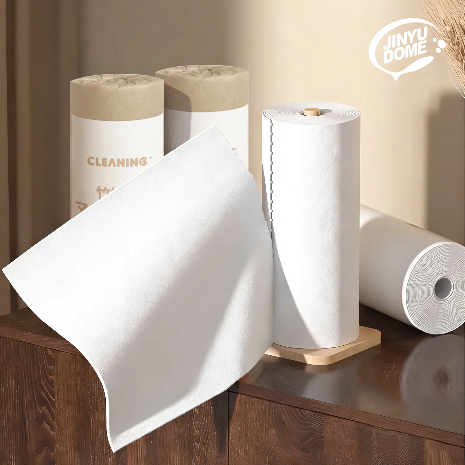 

JINYUDOME 20pcs/Roll Bamboo Towels Reusable Washable Absorbent Dish Cloths for Home Kitchen Cleaning Paper Towel Alternative