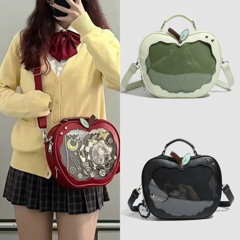 Apple Itabag Backpacks Back To School Y2K Bar Anime Girl Japan Korea JK PU Crossbody Handbag Kawaii High Capacity Backpacks New