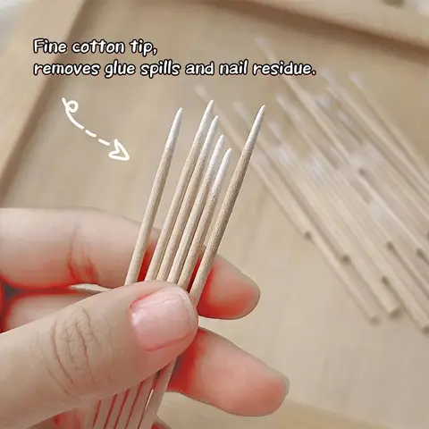 100/300/500Pcs Disposable Wood Cotton Swab Double Head Lipstick Ear Swabs Eyelash Cleaning Cotton Buds Manicure Beauty Supplies