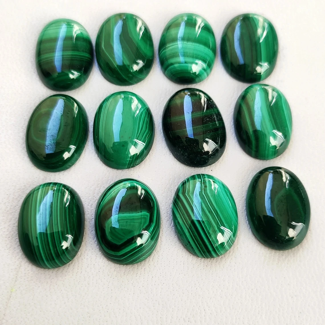 Wholesale 2ps/lot Natural Malachite Bead 8x10mm 10x14mm 12x16mm 13x18mm 15x20mm,30x40mm Oval Gemstone Cabochon Ring Face