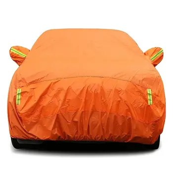 Universal orange car cover outdoor sun dust UV protection full car cover waterproof auto protective umbrella for BMW Audi Hyundai
