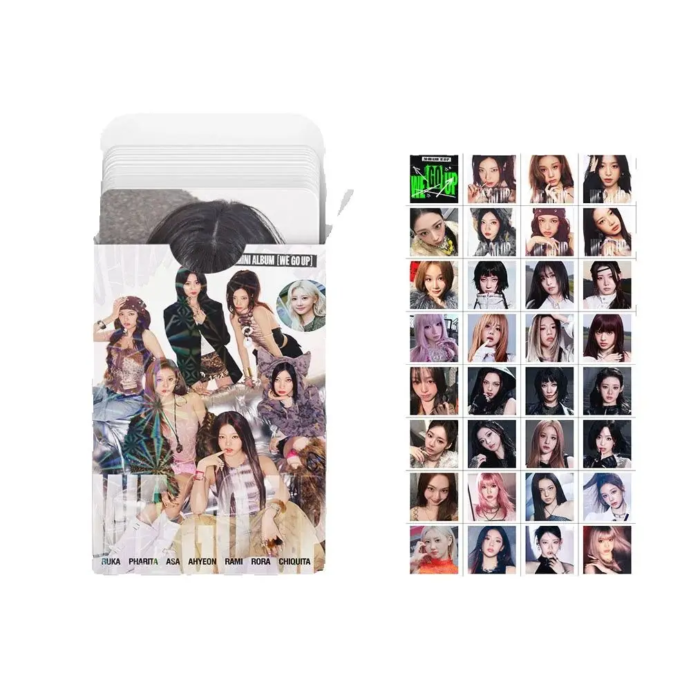 ألبوم KPOP BABYMONSTER WE GO UP 92 قطعة/المجموعة/مجموعة ملصقات بطاقات الصور عالية الجودة بطباعة مزدوجة الجوانب بطاقة لومو هدية ASA RUKA CHIQUITA