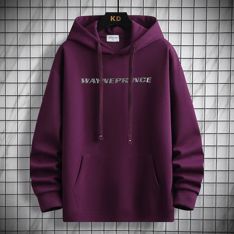 

Мужская толстовка с капюшоном, свободного кроя, с длинными рукавами, повседневная, базовая, весна-осень, из смесового хлопка и полиэстера, с защитой от сминания