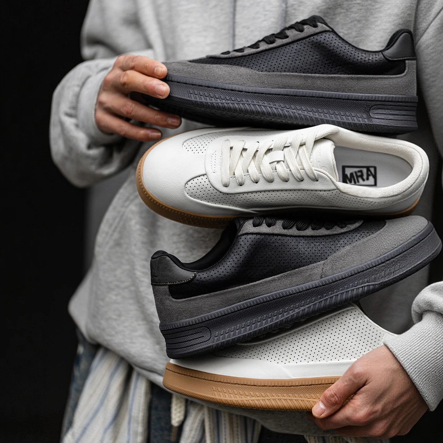 

Mr.A Brand Comfortable Thick-Soled German Training Shoes, Spring and Summer White Shoes, Breathable and Versatile Men's Casual Sneakers