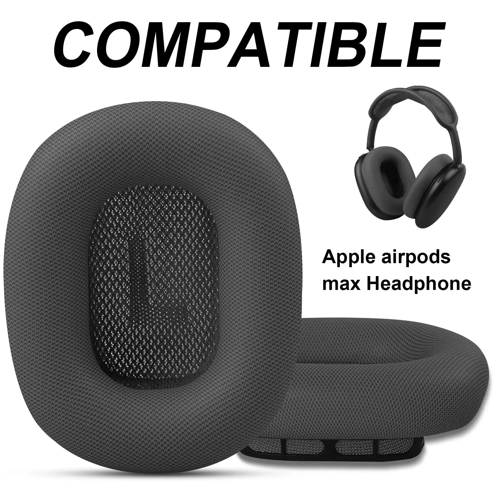 Replacement Ear Cushions for AirPods Max Headphones, Protein Leather Earpads with Magnet