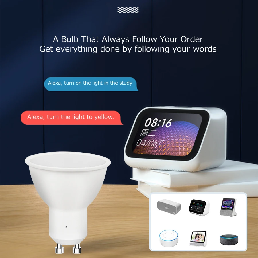 Bild 3: Tuya WiFi Smart GU10 Glühbirne RGB CW WW WiFi LED-Spotlight Kompatibel mit Alexa, Google Assistant und Smart Life App AC 220V