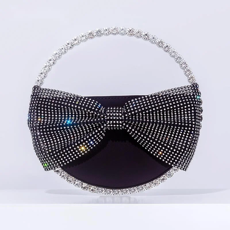 

Circular Bow Sleeping Diamond Bag For Women's New Party Shining Crystal And Handbag Designer High Quality Luxury Wallet