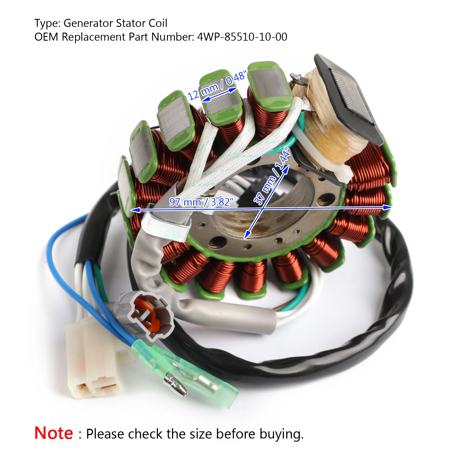 Areyourshop for Yamaha 99-17 TW 125 225 200 Trailway 200 4WP-85510-10-00 Magneto Generator Engine Stator Coil