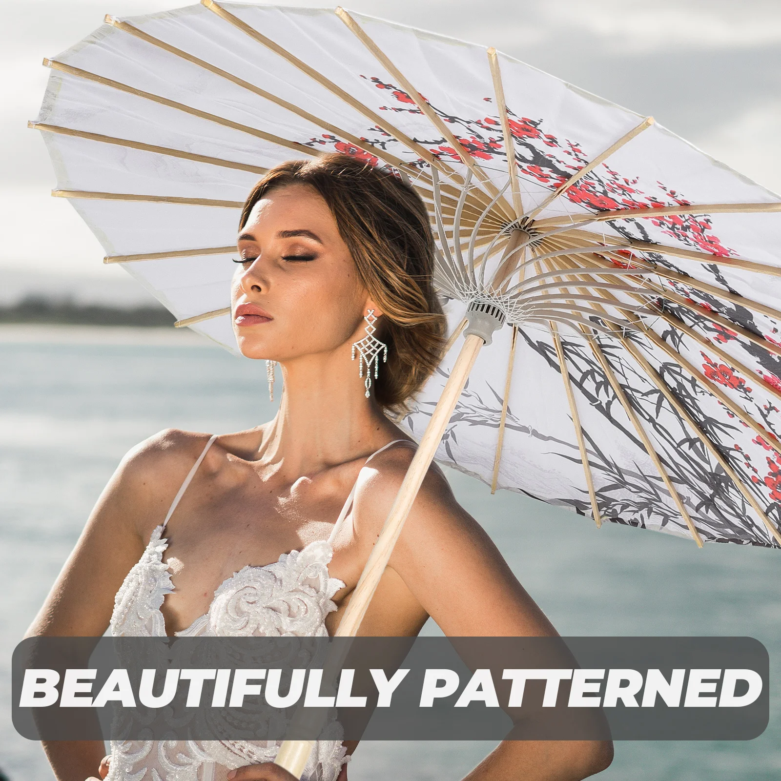 

Classic Oil Paper Umbrella Beautifully Patterned Vintage Paper Umbrella for Home Restaurant Festival Photography Decor