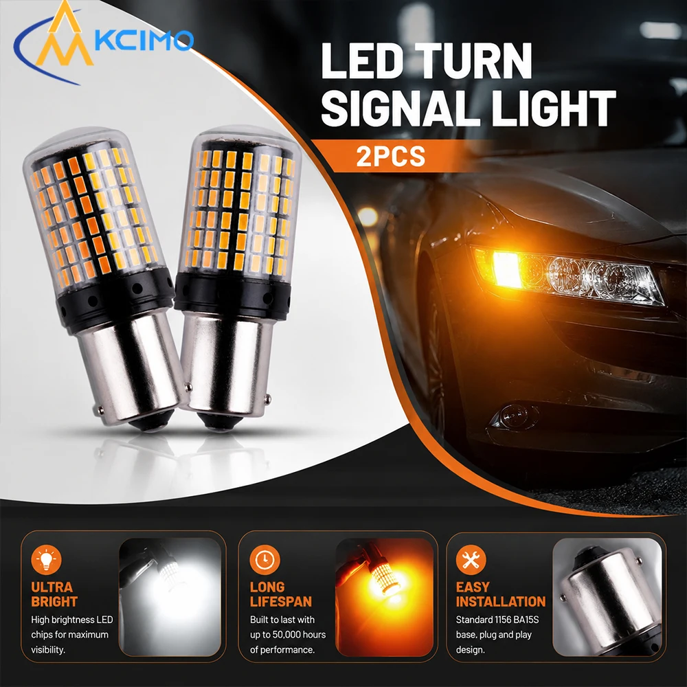 2Pcs Multi-base CANBUS LED Bulbs, High Brightness Anti-flicker Lights for Car Turn Signal, Brake & Reverse Light Replacement