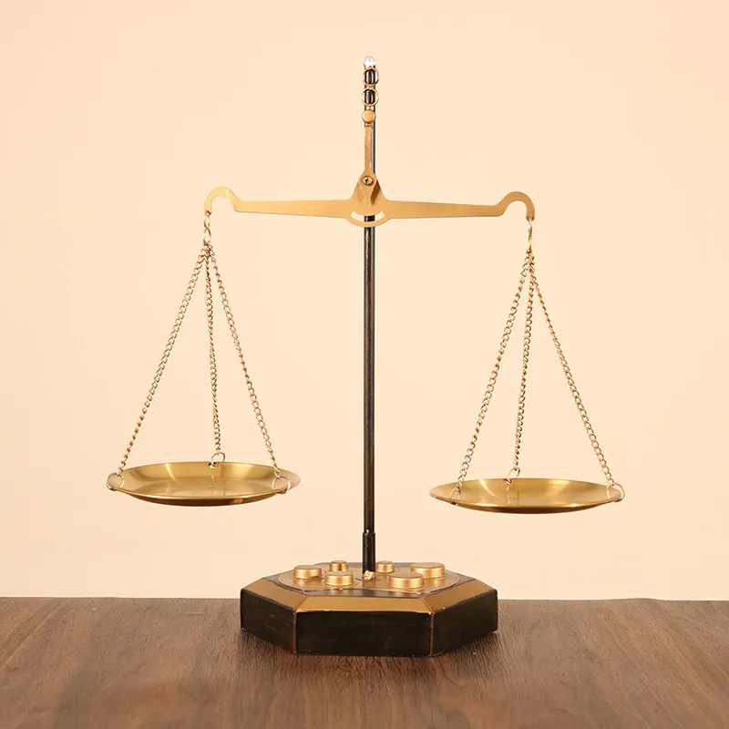 Metal light luxury wrought iron balance craft scale props porch dining table romantic decorative ornament