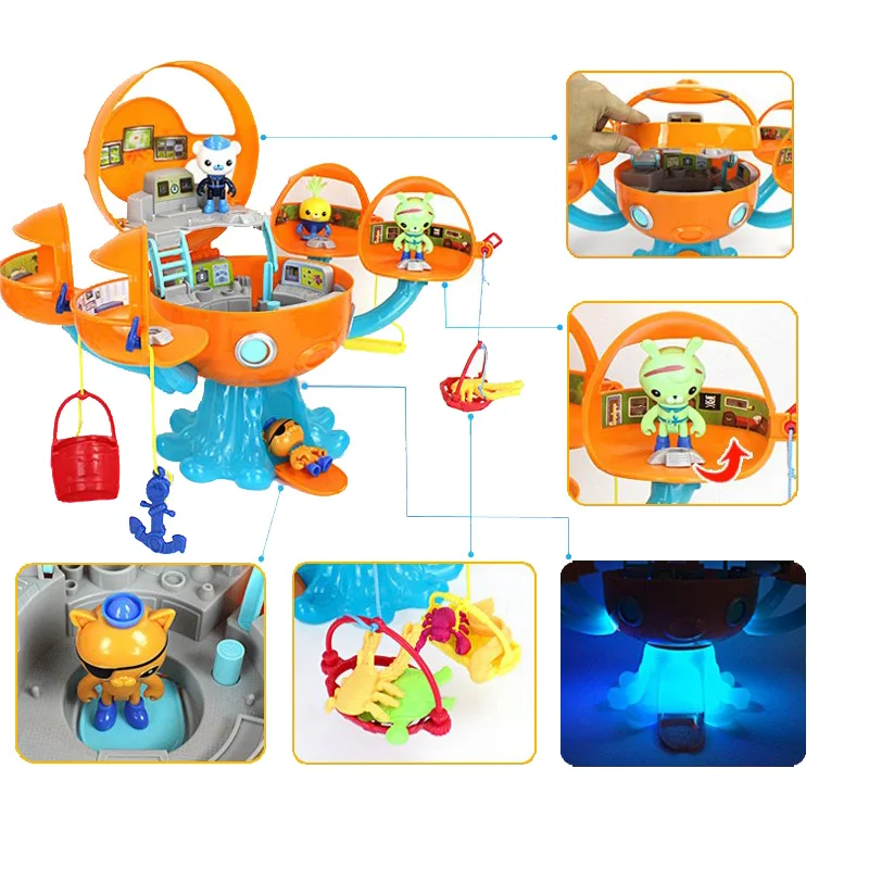 Octonauts Octopod Fort Toy Barnacles Kwazii Peso Dashi Action Figure Sound Light Submarine Playset Kids Birthday Christmas Gift