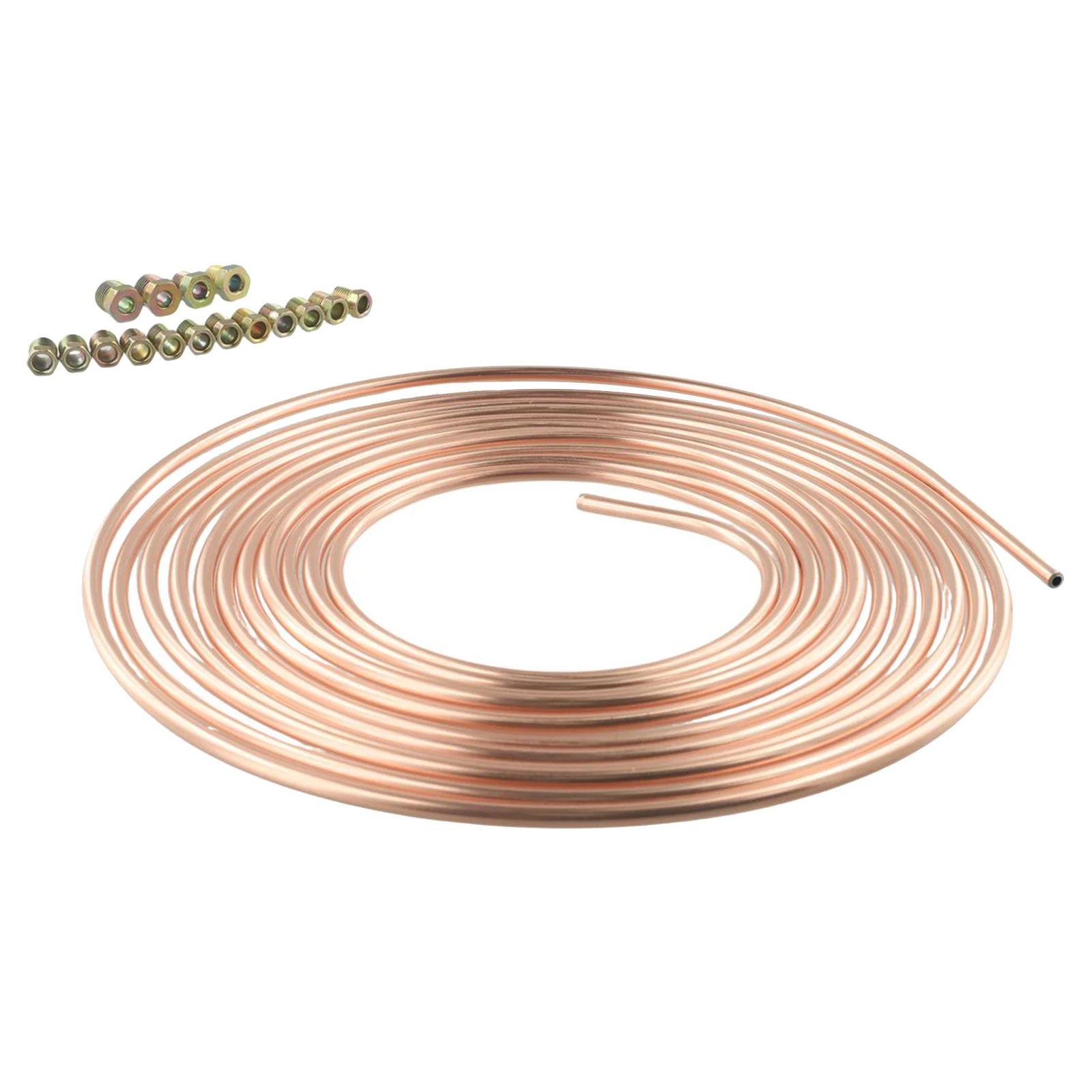 1 Set Steel Zinc Copper Nickel Brake Line Tubing Kit 1/4 OD 25 Ft Coil Roll Fittings Automobile Brake Fuel Delivery System