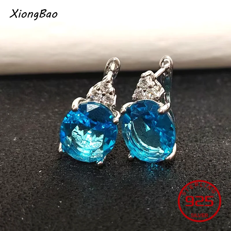 

Серьги-кольца для женщин, модные, с овальным красным натуральным гранатом, из стерлингового серебра 925 пробы, 2026