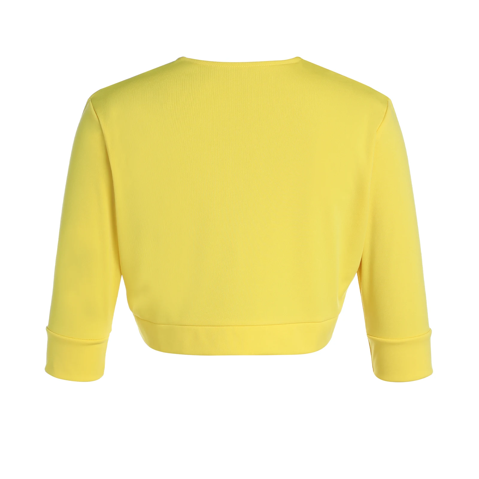 Cárdigan corto de manga larga para mujer, de Color liso Chaqueta corta, Tops de primavera, talla grande, 5 colores