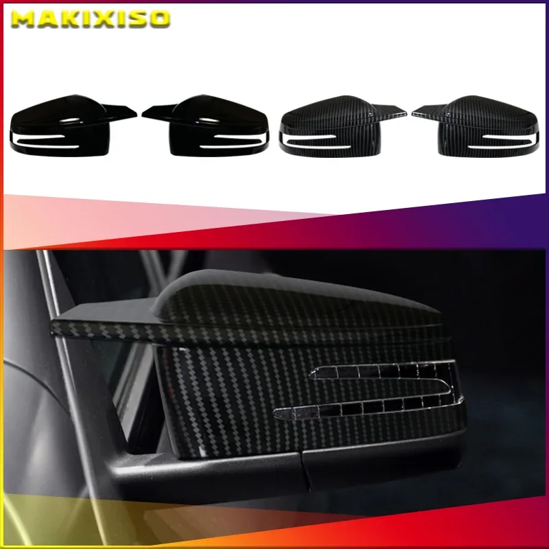 

2PCS Sticking Carbon Fiber Pattern Rearview Side Mirror Cover Caps For Mercedes Benz W176 W246 W204 W212 W221 C117 X204 X156