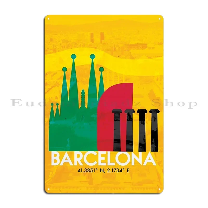 Barcelona Metal Plaque Poster Cinema Custom Wall Decor Cinema Iron Tin Sign Poster