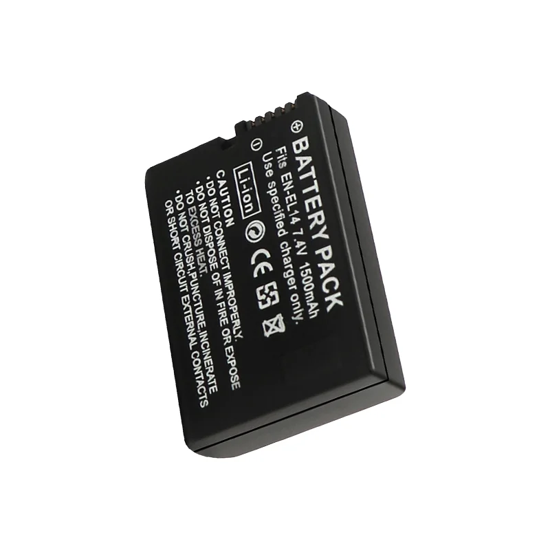 ถอดรหัสเต็มรูปแบบ 7.4V 1500mAh แบตเตอรี่ลิเธียมไอออนสำหรับนิคอน EN-EL14/EN-EL14A, เหมาะกับกล้องดิจิตอล COOLPIX P7000