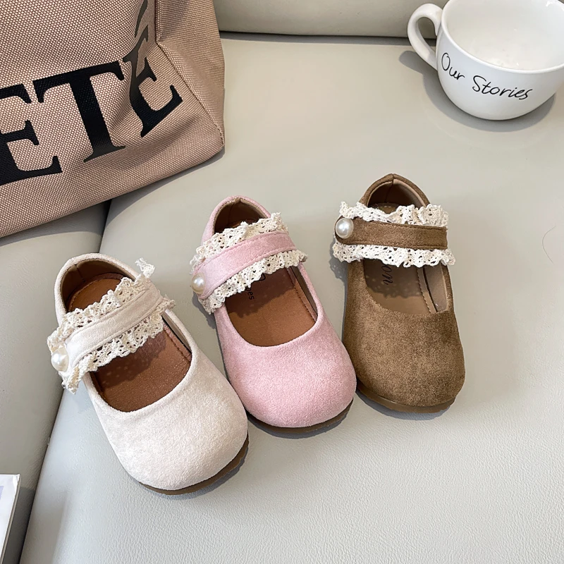 

Mary Jane Flat Children Casual Shoes Spring Summer New Style Versatile Soft Bottom Magic Tape Slip-On Comfortable Low Heel