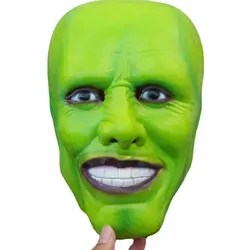 Halloween The Mask Jim Carrey Cosplay Costume Green Mask Adult Fancy Dress Face Halloween Masquerade Party Cosplay Moviese Mask