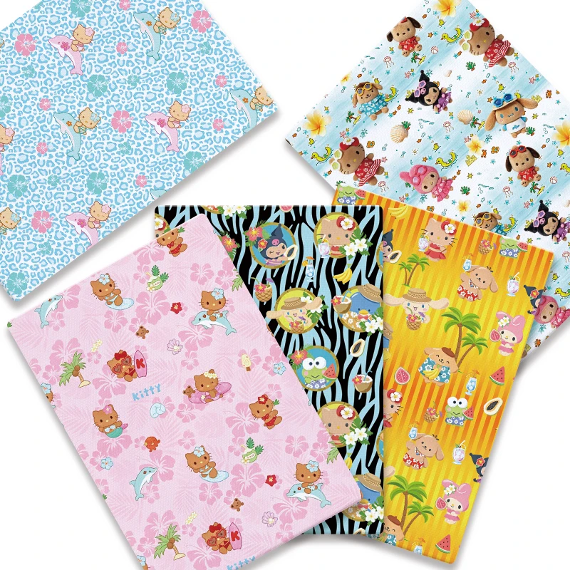 Hand-sewn patchwork quilted cartoon baby dress, home-use bed sheet, 140 cm printed children's fabric