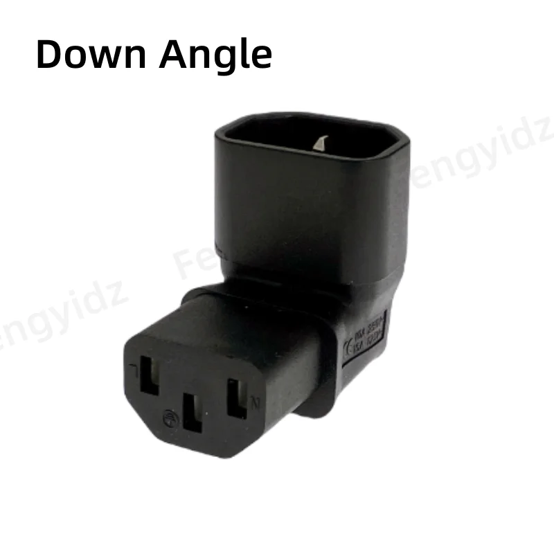 IEC 320 C14 to C13 Left Right Angle AC Adapter IEC 3Pole IEC 320 3pin Male to Female extend 90 Degree Down Up Angle AC converter