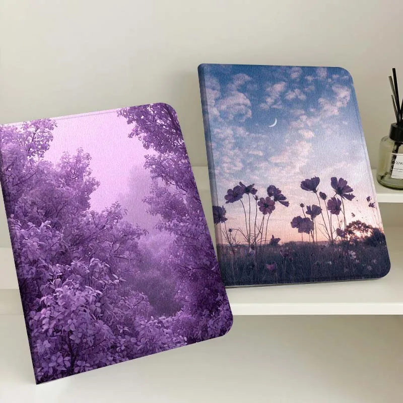 

Purple Misty Tree View Tablet Case For Samsung Tab Galaxy S6 S11 A A7 A8 A9 A11 10.1 10.4 10.5 Plus Lite Gift