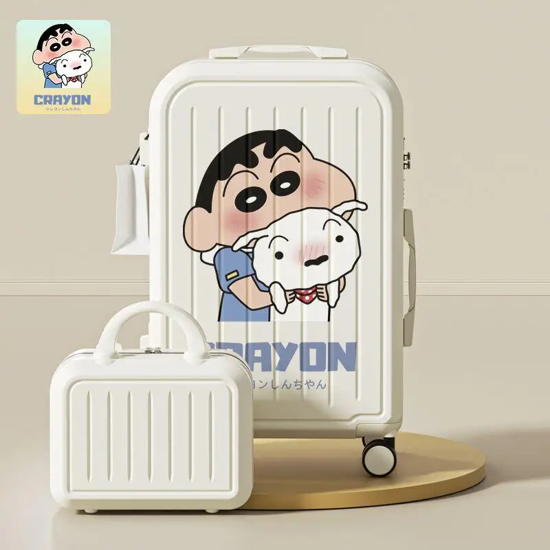 トロリーケース-かわいいクレヨンしんちゃん-アニメスーツケース-多機能-かわいい-学生-旅行用-ボーディングスーツケース-漫画-ミュートロックボックス