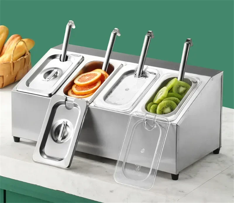 Milk Tea Shop Jam Box Split spice canister set kitchen 1/9 GN pan with rack Stainless Steel Seasoning  canister tray  Basin Pot